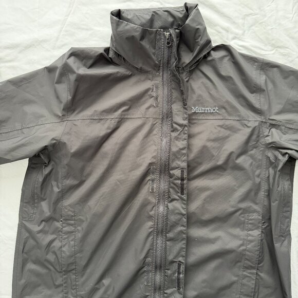 MARMOT PreCip Eco Raincoat Windbreaker Jacket Steel Onyx Gray XL - Picture 6 of 14
